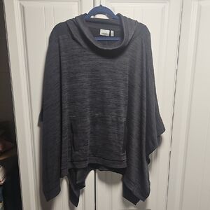 Athleta Charcoal Cowl Neck Poncho